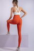 Women’s Orange Quick Dry Breathable Fitness Workout Yoga Leggings