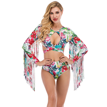 Women’s Sexy Print with Fringe Bikini Suit