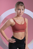 Women’s Dark Red Quick Dry Breathable Fitness Workout Yoga Sports Bra 