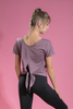 Women’s Violet Quick Dry Breathable Fitness Workout Yoga Short Sleeve Top