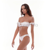 Women’s Sexy White Texture Frill Bikini Suit