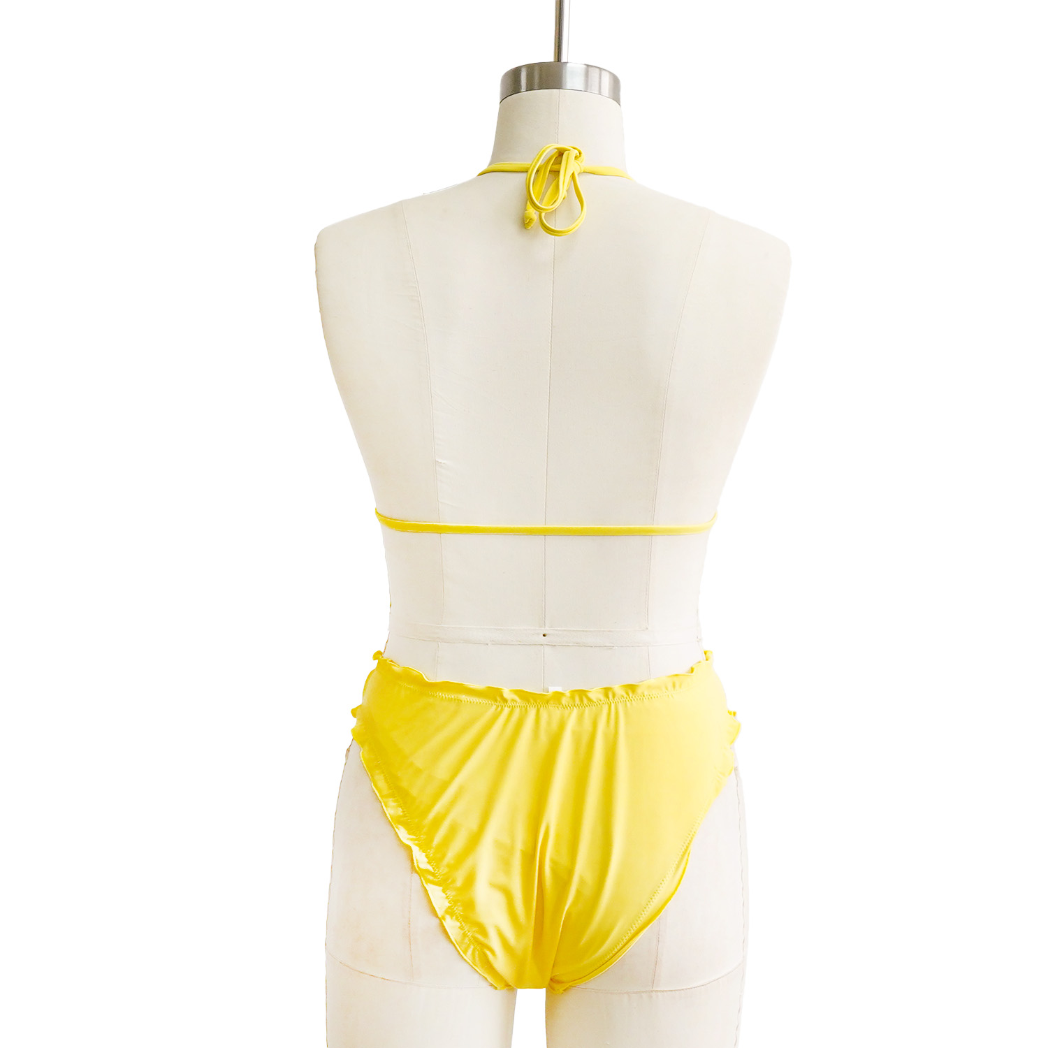 Solid Yellow with Frill Bikini Suit