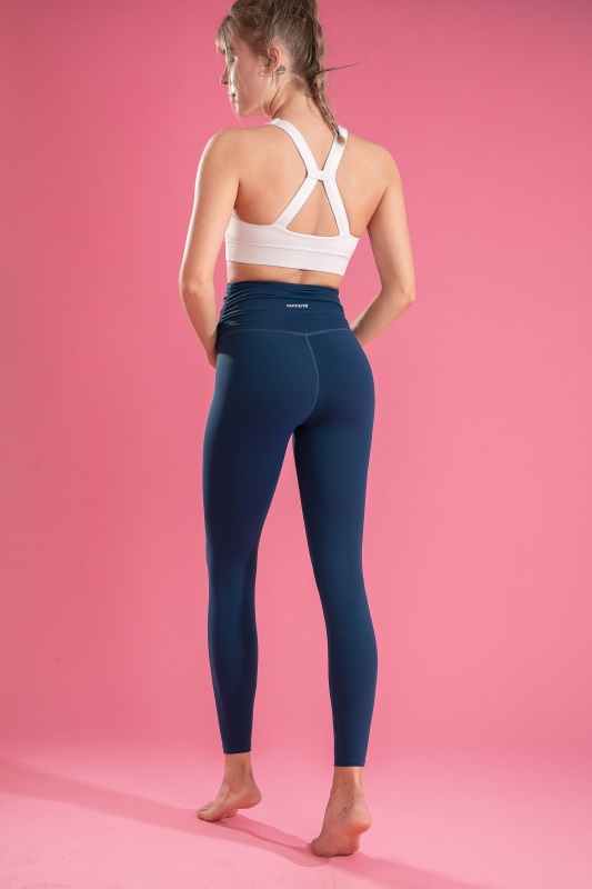 Women’s Blue Seamless Quick Dry Breathable Fitness Workout Yoga Leggings