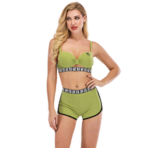 Women’s Sexy Elastic Band Underwire Flat Leg Bikini Suit