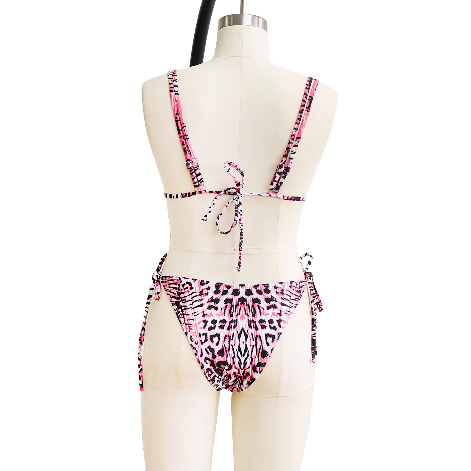 Pink Leopard Print Bikini Suit