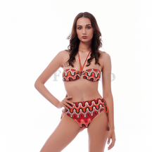Women’s Sexy O-ring Halter TOP And Side Drawstring Bottom Bikini Suit