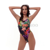 Women’s Sexy Floral Allover Print Wireless One-piece Swimsuit