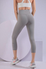 Women’s Grey Seamless Quick Dry Breathable Fitness Workout Yoga Capris