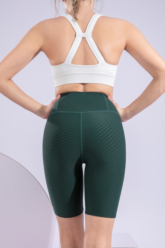 Women’s Dark Green Seamless Quick Dry Breathable Fitness Workout Yoga Crops