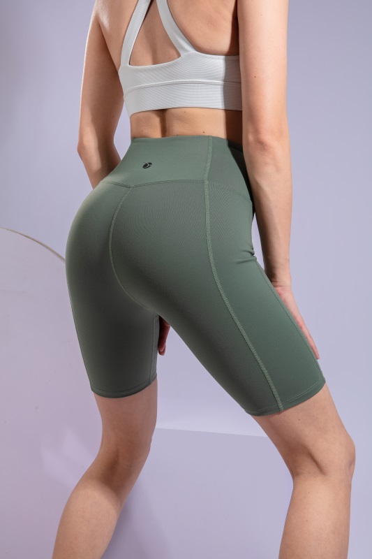 Women’s Dark Green Quick Dry Breathable Fitness Workout Yoga Crops
