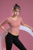 Women’s Pink Quick Dry Breathable Fitness Workout Yoga Short Sleeve Top