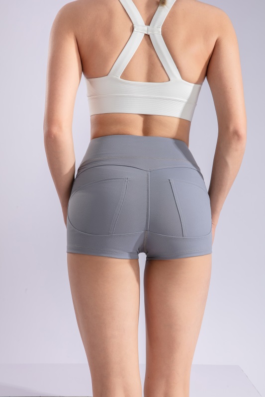 Women’s Grey Quick Dry Breathable Fitness Workout Yoga Shorts