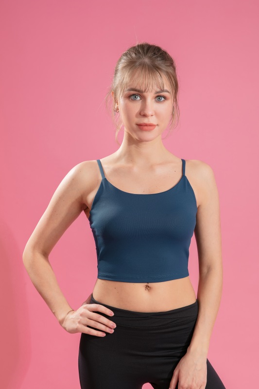 Women’s Blue Quick Dry Breathable Fitness Workout Yoga Vest