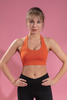 Women’s Orange Quick Dry Breathable Fitness Workout Yoga Sports Bra 